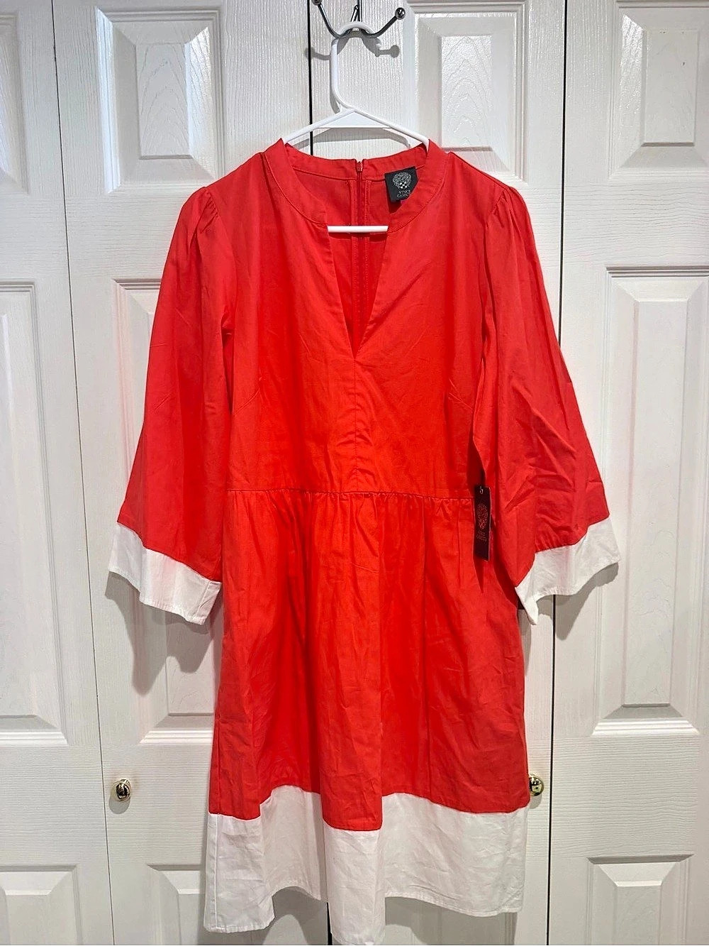 Desigual Color Block Mini Dress in Red & White Size Medium NWT